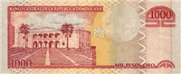 1000 Dominican pesos (обратная сторона)