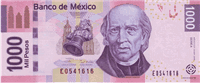 1000 Mexican peso (передняя сторона)
