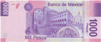 1000 Mexican peso (обратная сторона)