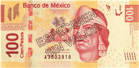 100 Mexican peso (передняя сторона)