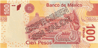 100 Mexican peso (обратная сторона)