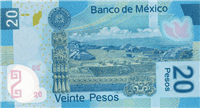 20 Mexican peso (обратная сторона)