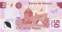 50 Mexican peso (обратная сторона)