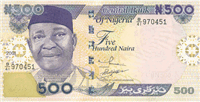 500 Nigerian naira (передняя сторона)