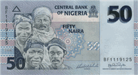 50 Nigerian naira (передняя сторона)
