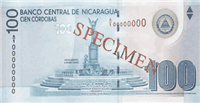 100 Nicaraguan córdobas (передняя сторона)
