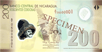 200 Nicaraguan córdobas (передняя сторона)