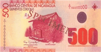 500 Nicaraguan córdobas (передняя сторона)