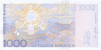 1000 Norwegian kroner (обратная сторона)