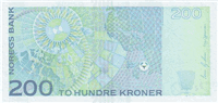 200 Norwegian kroner (обратная сторона)