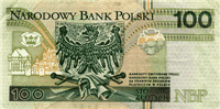 100 Polish złoty (обратная сторона)