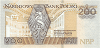 200 Polish złoty (обратная сторона)