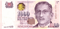 1000 Singapore dollar (передняя сторона)