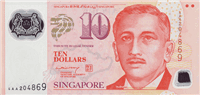 10 Singapore dollar (передняя сторона)