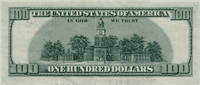 100 United States dollars (обратная сторона)