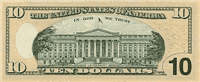 10 United States dollars (обратная сторона)