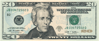 20 United States dollars (передняя сторона)