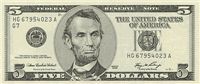 5 United States dollars (передняя сторона)