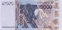 10000 West African CFA francs (передняя сторона)