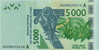 5000 West African CFA francs (передняя сторона)