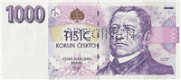 1000 Czech koruny (передняя сторона)