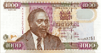 1000 Kenyan shillings (передняя сторона)