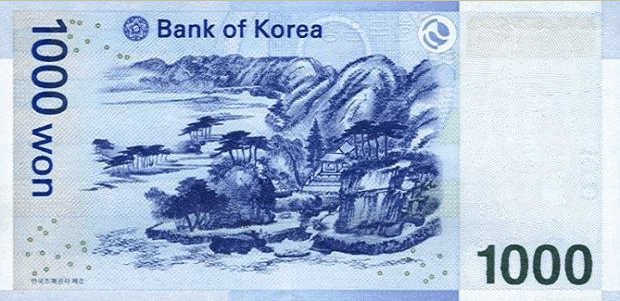 1000 South Korean won (обратная сторона)