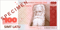 100 Latvian lati (передняя сторона)