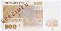 500 Latvian lati (обратная сторона)