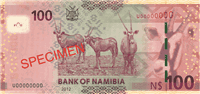 100 Namibian dollars (обратная сторона)