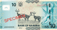 10 Namibian dollars (обратная сторона)