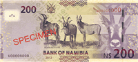 200 Namibian dollars (обратная сторона)