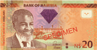 20 Namibian dollars (передняя сторона)