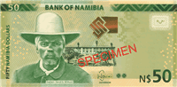 50 Namibian dollars (передняя сторона)