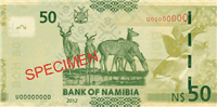 50 Namibian dollars (обратная сторона)