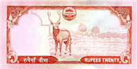 20 Nepalese rupees (обратная сторона)