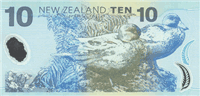 10 New Zealand dollar (обратная сторона)