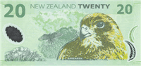 20 New Zealand dollar (обратная сторона)