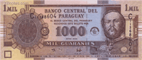 1000 Paraguayan guaranies (передняя сторона)