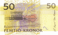 50 Swedish kronor (обратная сторона)