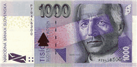 1000 Slovak korunas (передняя сторона)