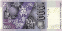 1000 Slovak korunas (обратная сторона)