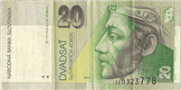 20 Slovak korunas (передняя сторона)