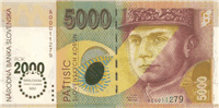 5000 Slovak korunas (передняя сторона)