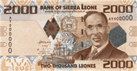 2000 Sierra Leonean leones (передняя сторона)