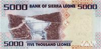 5000 Sierra Leonean leones (обратная сторона)