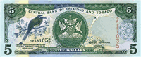 5 Trinidad and Tobago dollar (передняя сторона)