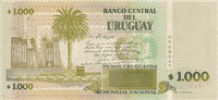 1000 Uruguayan pesos (обратная сторона)